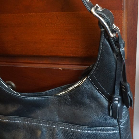 Coach Vintage Hampton  Black Leather Bag - Picture 8 of 12